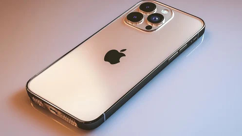 iPhone 13 Pro in rose gold finish displayed at angle