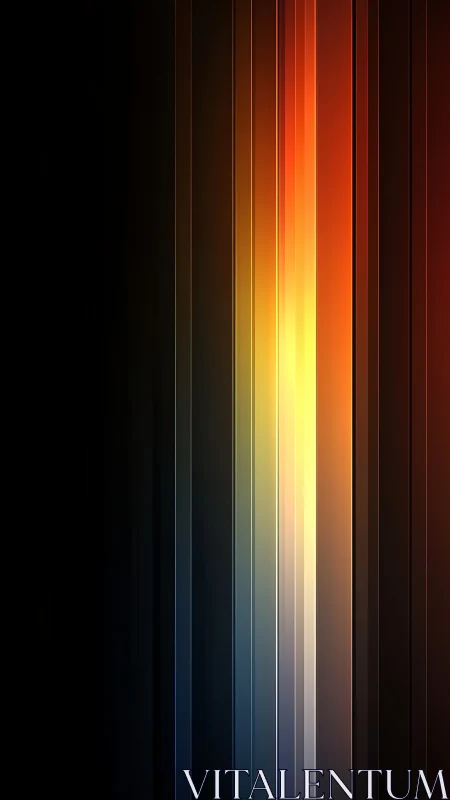 Vertical light bands form a central warm spectral column