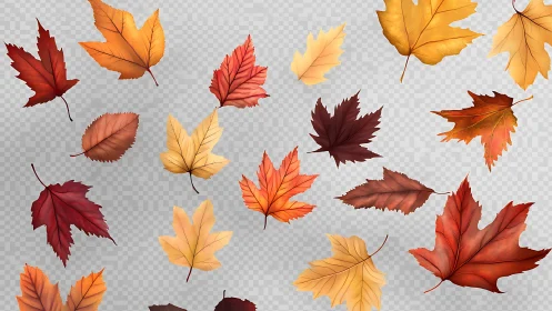 Cascading Autumn Maples Dancing Across Transparent Air.