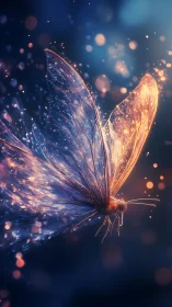 Luminescent macro study of particle-illuminated moth wings.