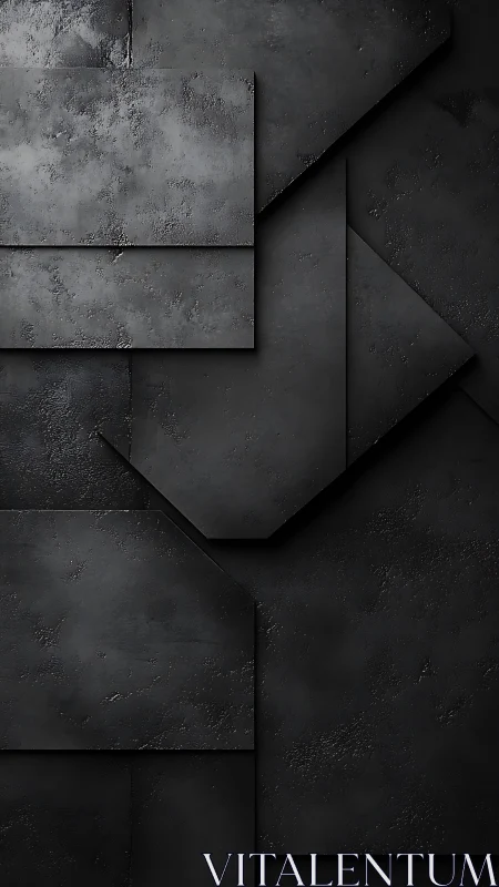 Layered matte graphite panels with industrial abrasion mapping.