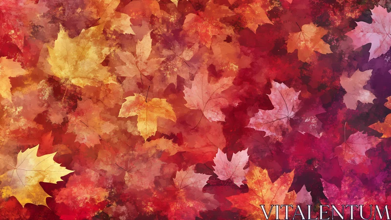 Crimson leafstorm tapestry swirling in painted autumn light.