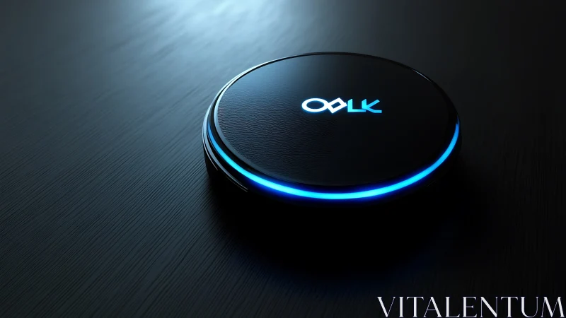 OUK Branded Smart Device: Luminescent Circular Interface Design.