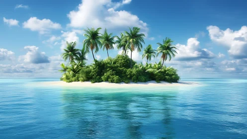 Tropical Island Paradise: Turquoise Waters and Lush Vegetation.