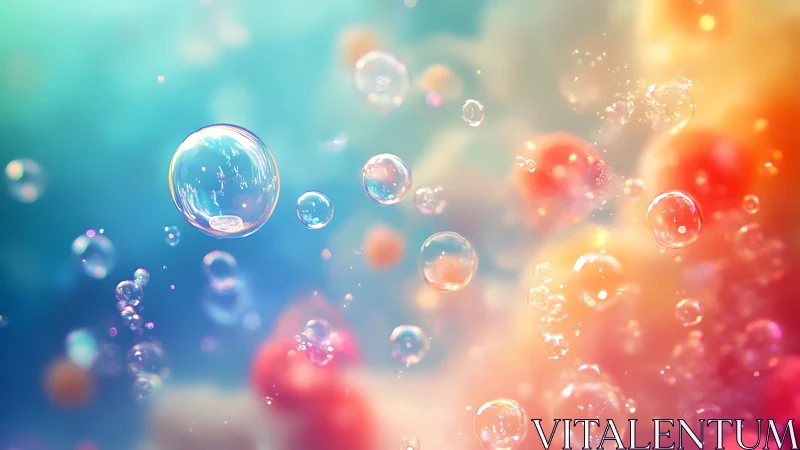 Iridescent soap bubbles drift across a luminous bokeh field