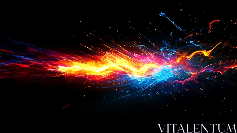 Bicolored energy streaks with dynamic plasma light trails.