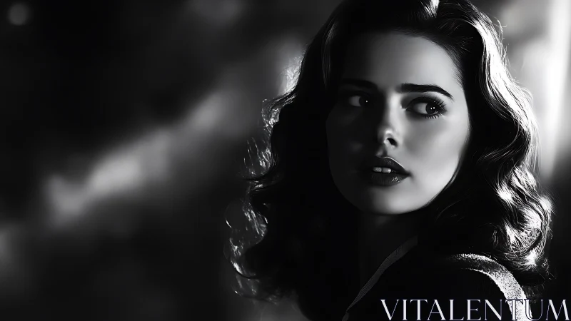 Noir-lit glance in silvered shadows of a restless night.