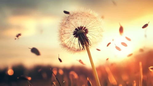 Dandelion planets launch tiny starships into molten sunset air