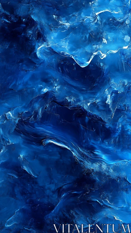 Deep blue abstract waves suggest fluid motion and depth