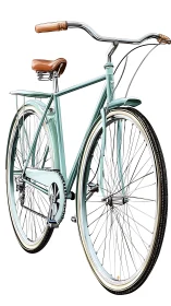 Mint Cruiser Bicycle with Leather Saddle Details.