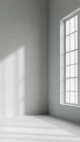 Soft daylight pours gently into a calm minimalist room corner