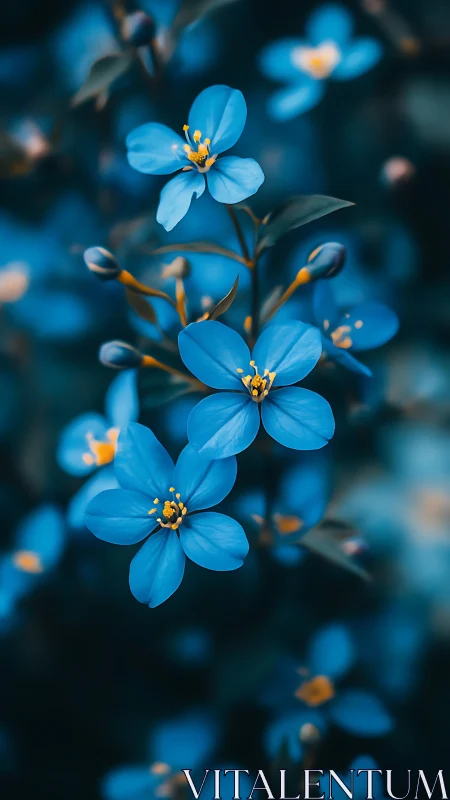 Delicate Blue Flowers: Nature's Quiet Elegance.