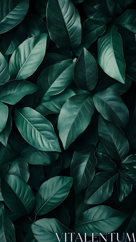 Dark green tropical leaves pattern, moody foliage backdrop.