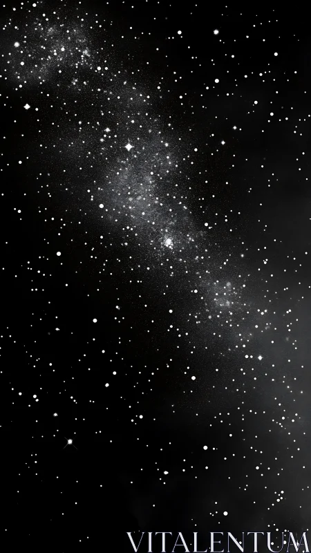 Dense star field forms diagonal galactic band across frame