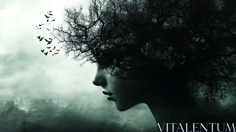 Forest-blooded mindscape where branches grow into thought.