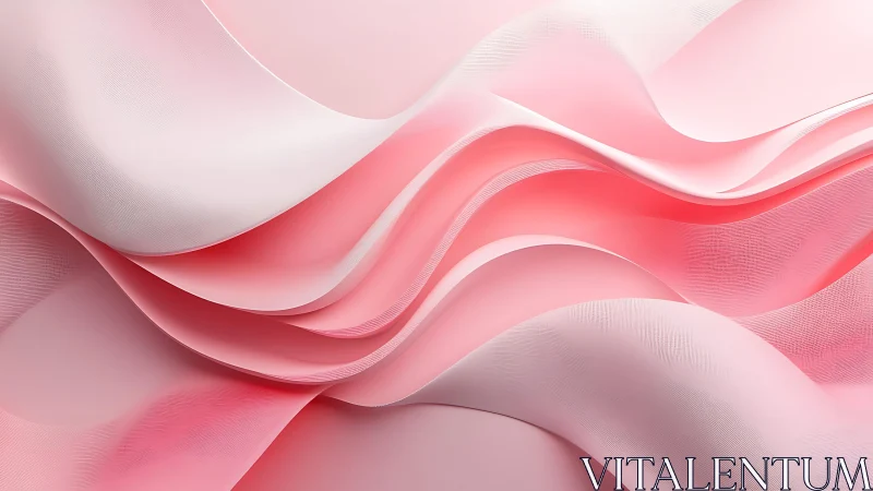 Soft Pink Abstract Waves with Gentle Flowing Fabric Texture.