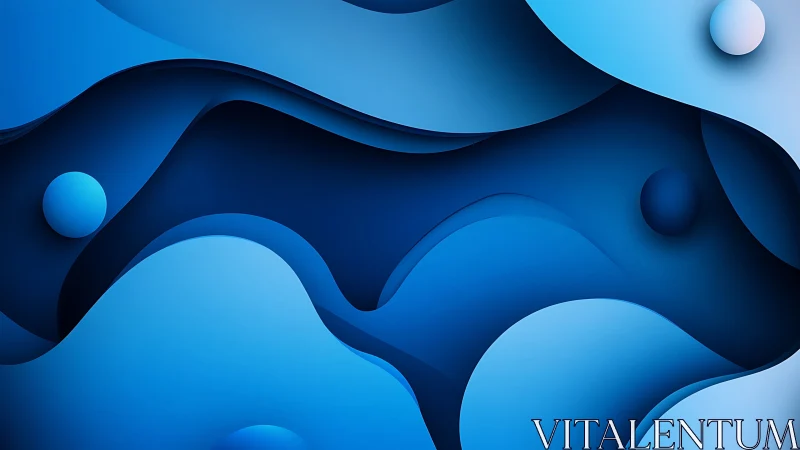 Layered blue currents quietly carve a floating paper sea