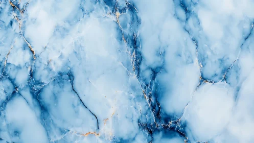 Elegant blue marble texture with gold veins, abstract style.