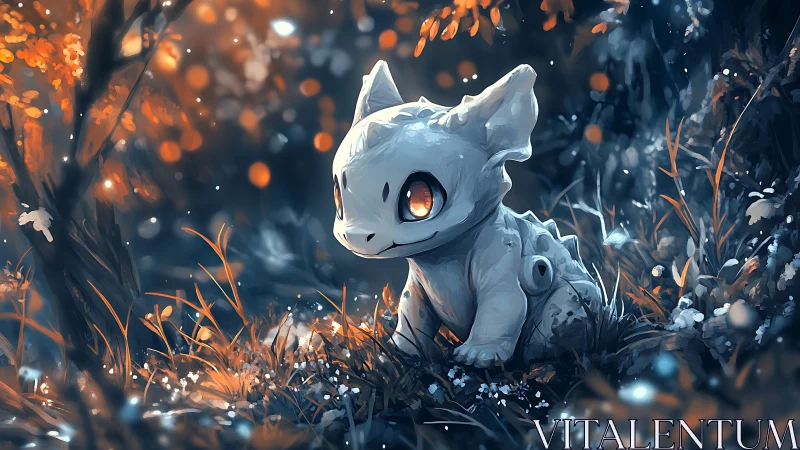 Gentle forest creature glowing softly in twilight magic.