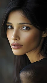 Softly lit portrait of quiet strength and luminous eyes.