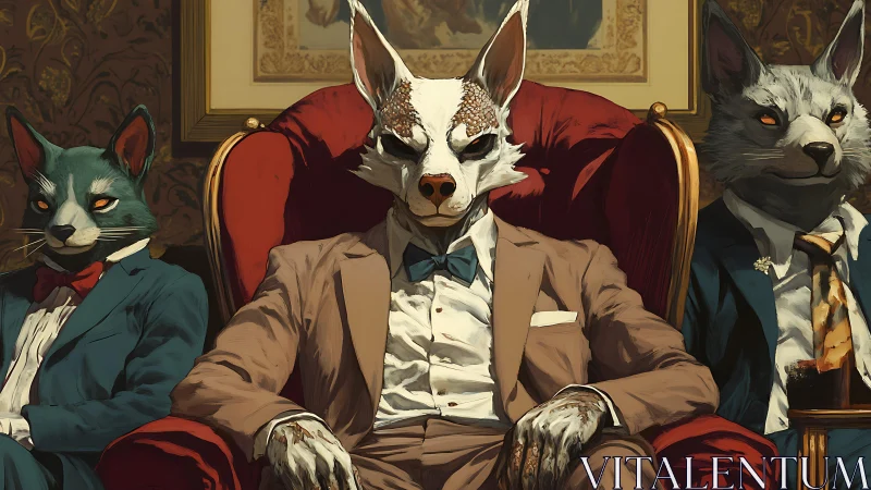 Sharp-suited animal mafia bosses command a lavish chamber