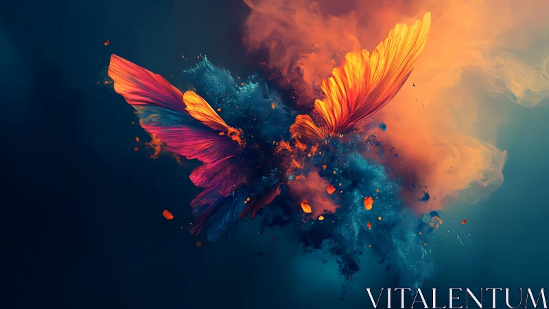 Color storms burst into winged flight across midnight air