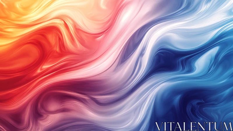 Radiant flowing gradients merge warm and cool swirling color fields