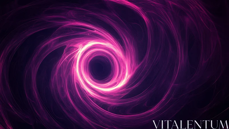 Neon vortex of swirling magenta light pulses in deep space
