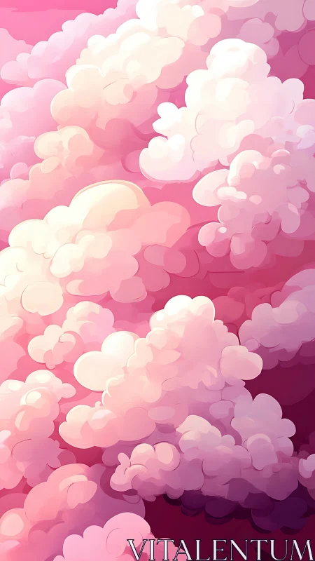 Dreamy layered pink clouds in soft digital gradients.