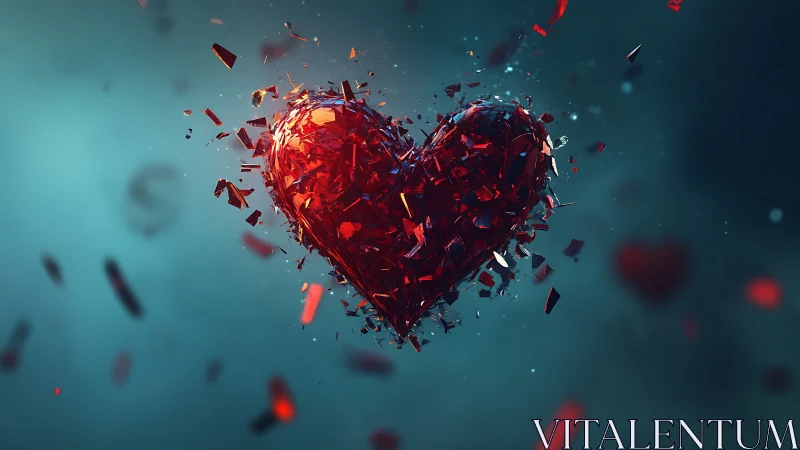 Crystalline Heart Form: Fragmented Geometric Decomposition.
