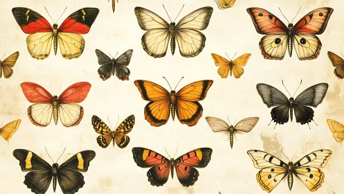 Vintage butterfly study shows species diversity on parchment