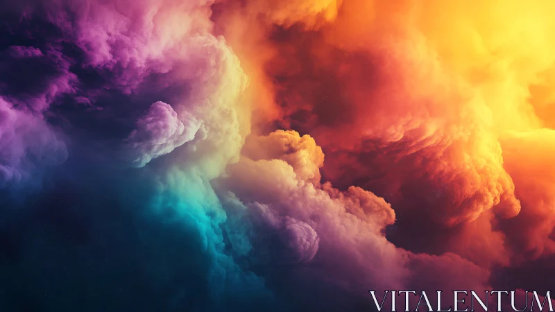 Radiant nebula clouds swirl in glowing sunset colors