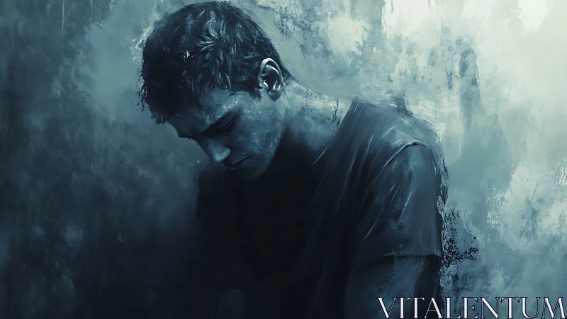 Soft blue solitude with a quiet, thoughtful young soul.