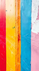 Chromatic city wall stripes singing in scraped color harmony.