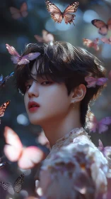 Soft twilight prince listens to secrets of drifting butterflies