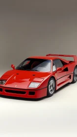 Red mid-engine sports coupe displayed in studio lighting