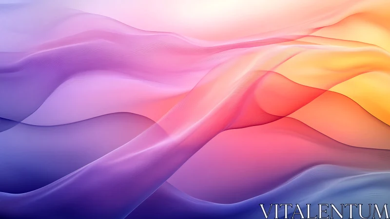 Soft gradient waves flow in luminous pastel sunrise light