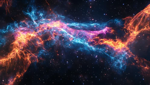 Nebular river braids electric color through silent starlight