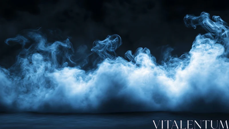 Cool blue mist curling gently through night air.