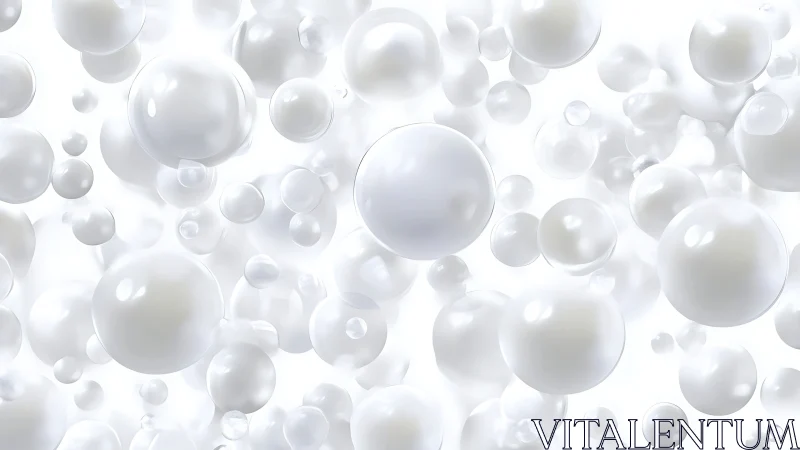 White spherical bubbles on bright uniform background.