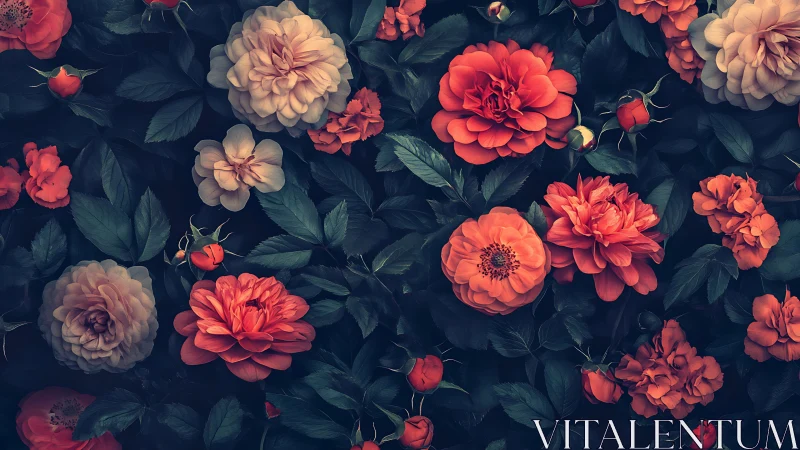 Velvet Blooms Dancing Against the Abyss