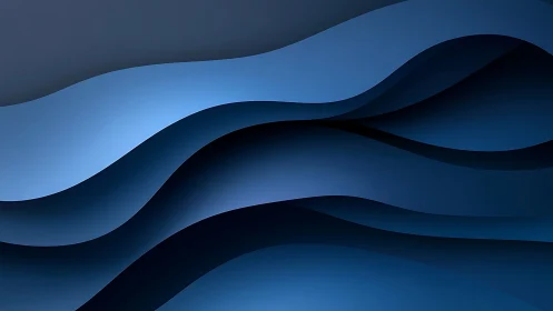 Layered midnight blue abstract waves with smooth gradients