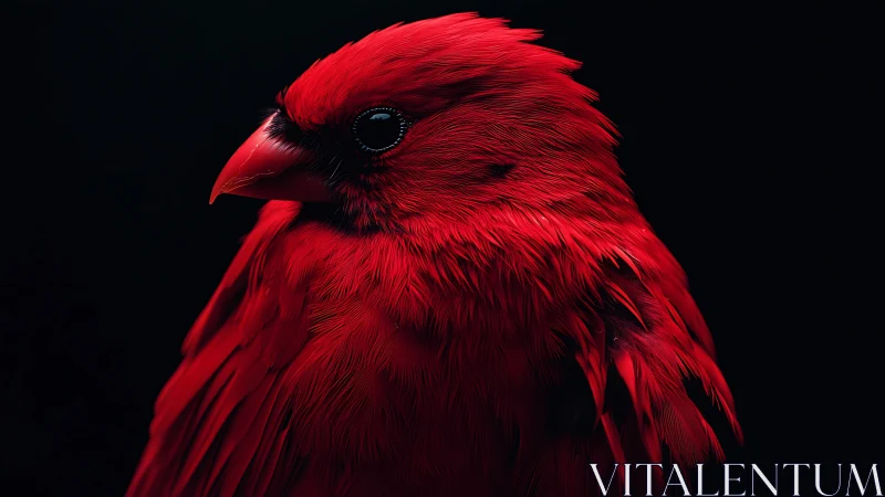 Vibrant Red Cardinal Portrait in Dramatic Lighting, Photorealistic Style.