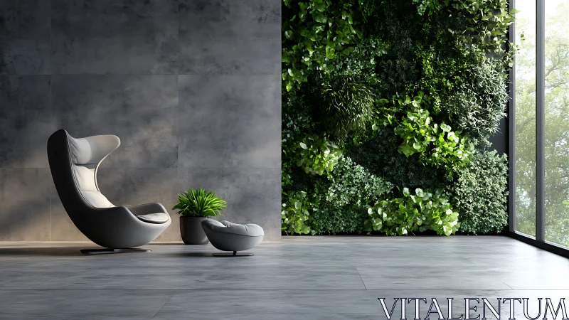 Curved Monolith of Repose Embraces Living Walls.