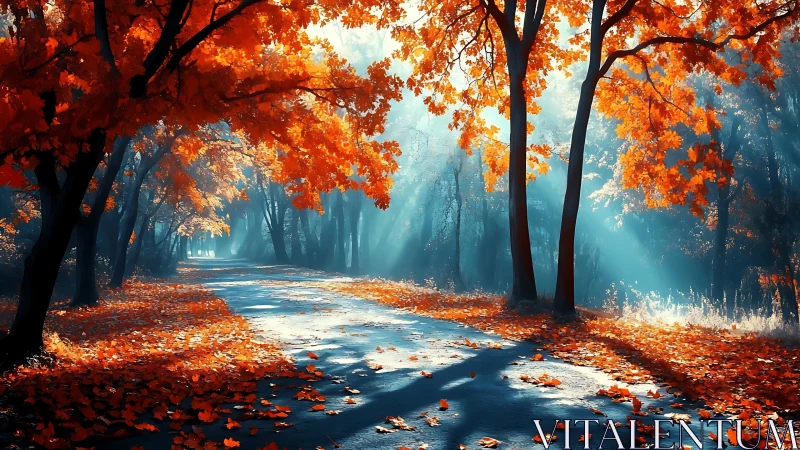 Chromatic Luminescence Through Deciduous Canopy Pathway.