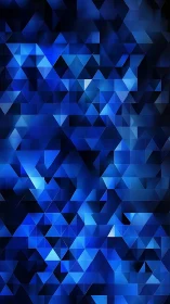 Geometric blue triangular mosaic with gradient-lit polygonal tessellation
