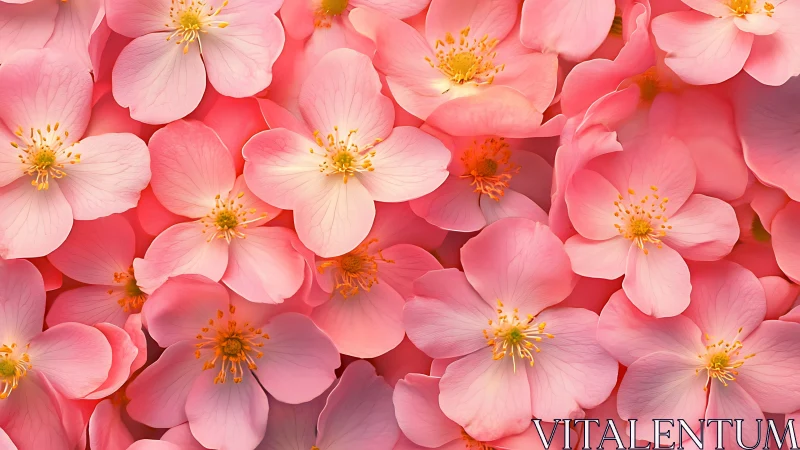 Dense Pink Bloom Composition: Floral Surface Pattern Study.