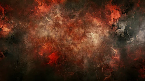 Warm ember-toned abstract wall with weathered textures.