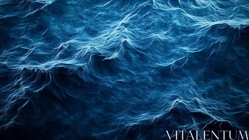 Digital rendering of abstract illuminated ocean surface.