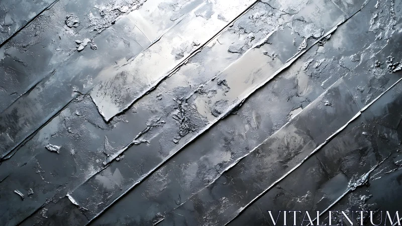 Abstract silver metallic texture with rough diagonal patterns.